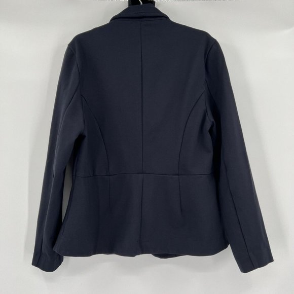 Quince Navy Blue Ultra-Stretch Ponte Blazer sz S Long Sleeve Career Work - NWT - Picture 3 of 4